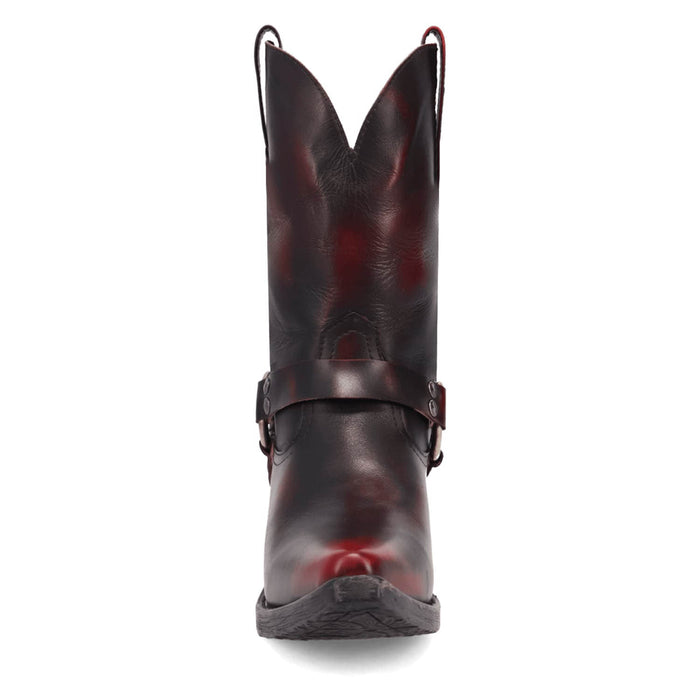 Dingo Womens Ride A Way Wine Leather Harness Cowboy Boots