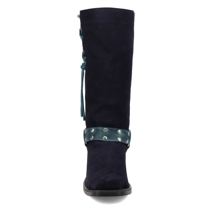 Dingo Mens Bronco Navy Suede 15in Harness Cowboy Boots
