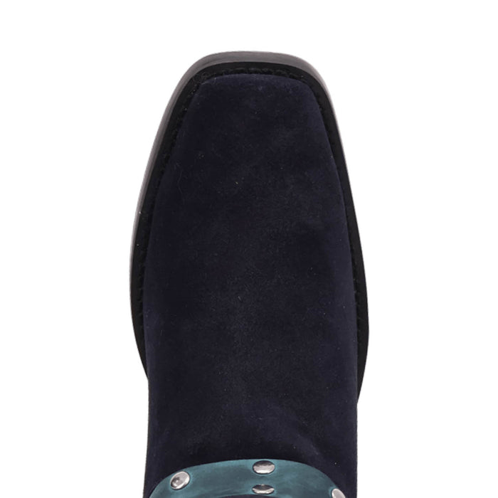 Dingo Mens Bronco Navy Suede 15in Harness Cowboy Boots