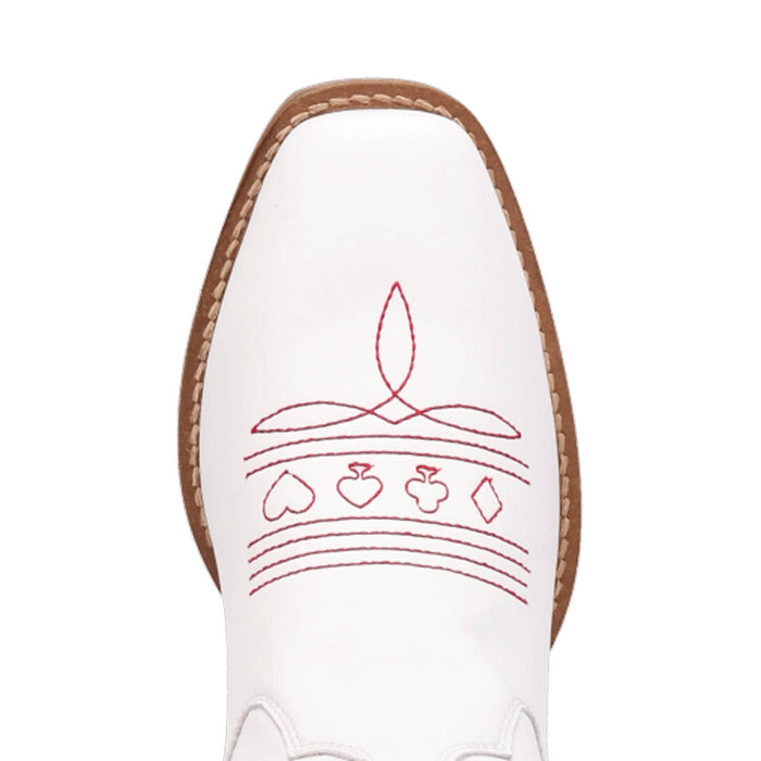 Dingo Womens Jack Of Diamonds White Leather Cowboy Boots
