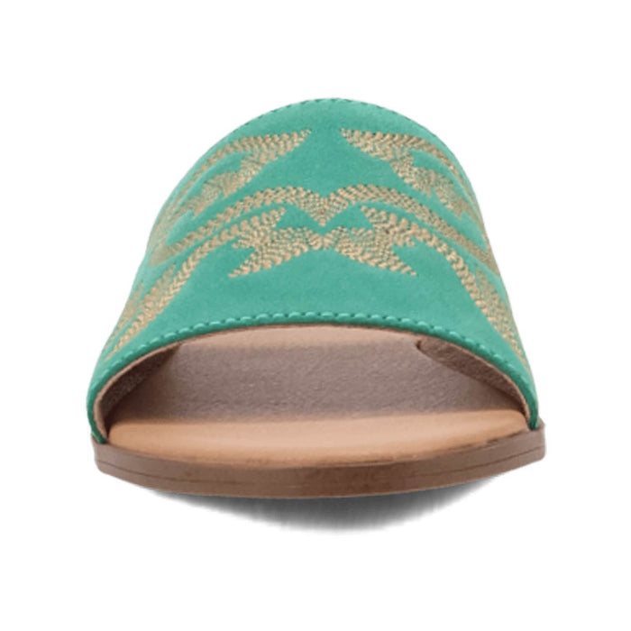 Dingo Womens Lasso Green Suede Slide Sandals Shoes