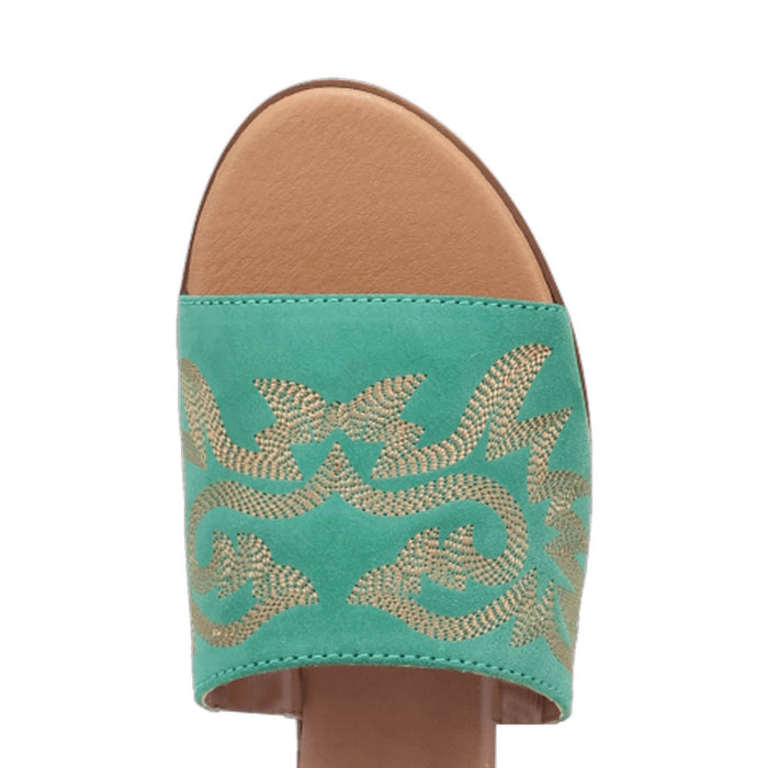 Dingo Womens Lasso Green Suede Slide Sandals Shoes