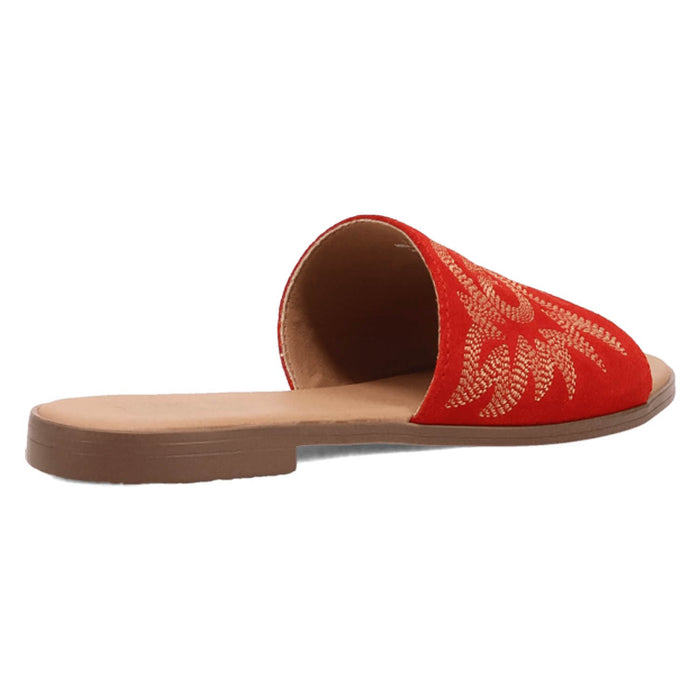 Dingo Womens Lasso Red Suede Slide Sandals Shoes