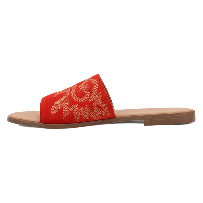 Dingo Womens Lasso Red Suede Slide Sandals Shoes