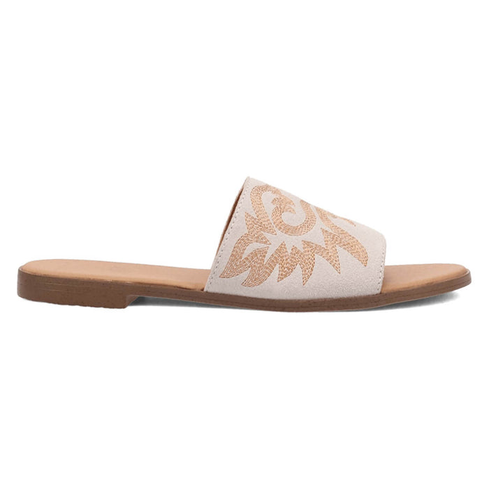 Dingo Womens Lasso White Suede Slide Sandals Shoes