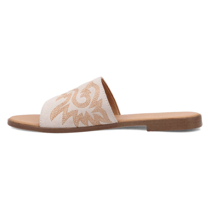 Dingo Womens Lasso White Suede Slide Sandals Shoes