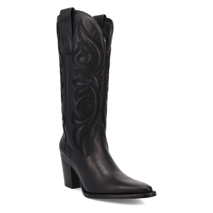 Dingo Womens Hensley Black Leather 13in Cowboy Boots