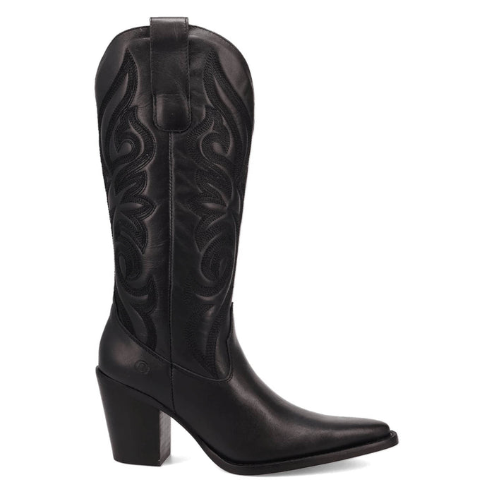 Dingo Womens Hensley Black Leather 13in Cowboy Boots