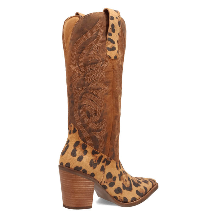 Dingo Womens Hensley Leopard Leather 13in Cowboy Boots