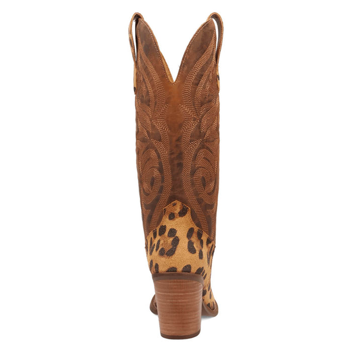 Dingo Womens Hensley Leopard Leather 13in Cowboy Boots