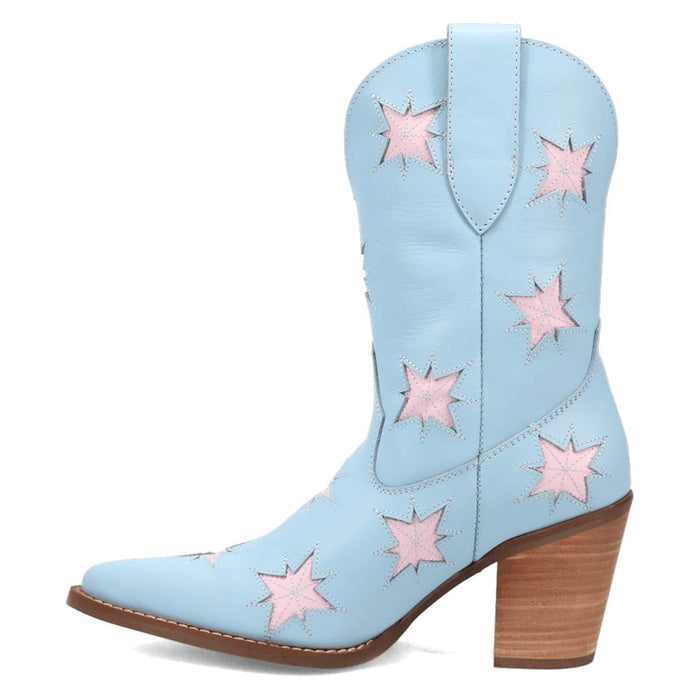 Dingo Womens Starburst Blue Leather 9in Cowboy Boots