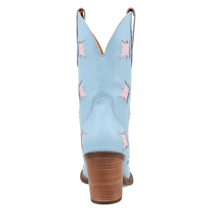 Dingo Womens Starburst Blue Leather 9in Cowboy Boots