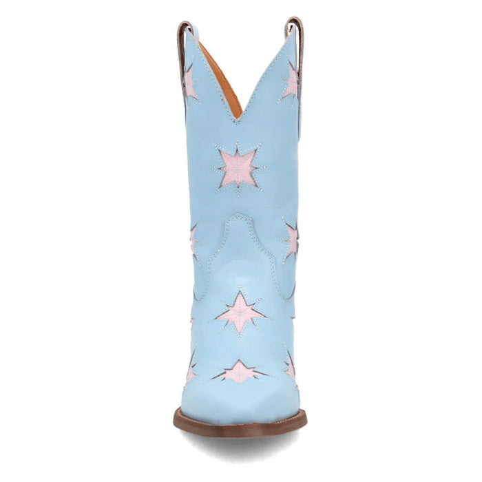 Dingo Womens Starburst Blue Leather 9in Cowboy Boots