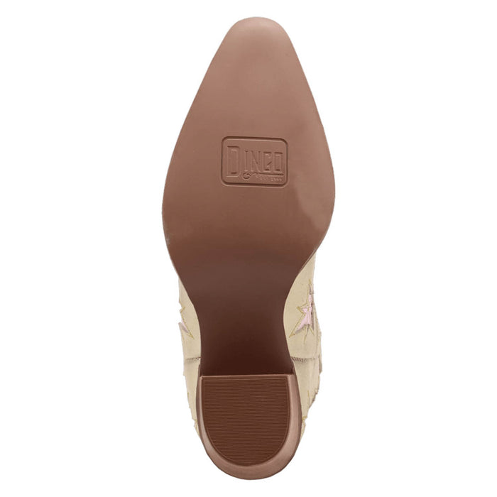 Dingo Womens Starburst Gold Leather 9in Cowboy Boots