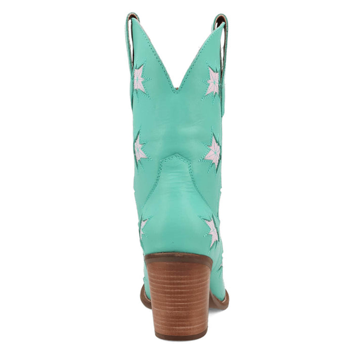 Dingo Womens Starburst Green Leather 9in Cowboy Boots