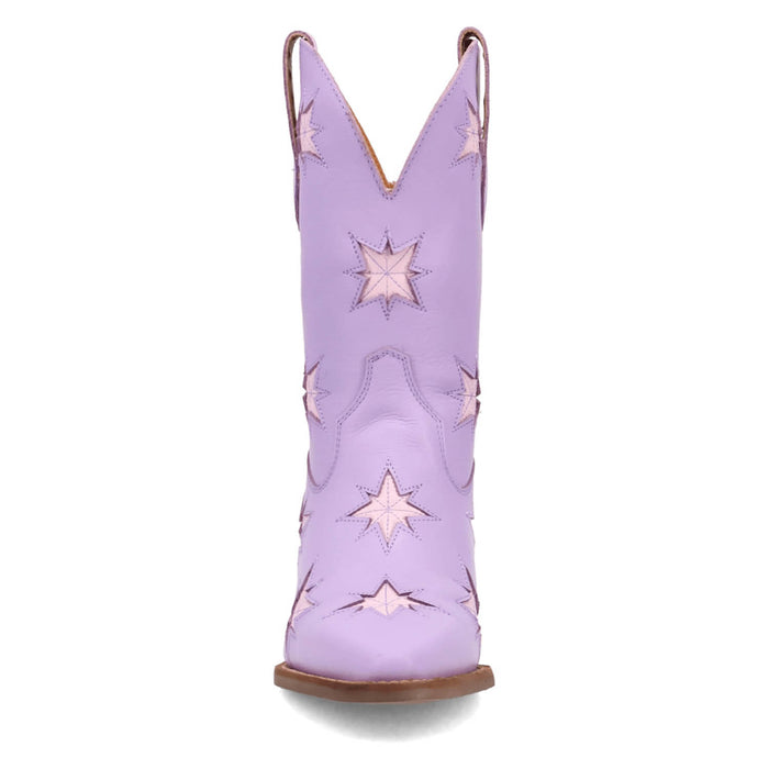 Dingo Womens Starburst Lavender Leather 9in Cowboy Boots