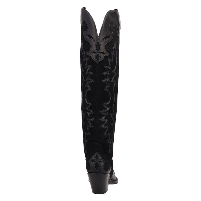 Dingo Womens Drama Queen Black Suede 18in Cowboy Boots