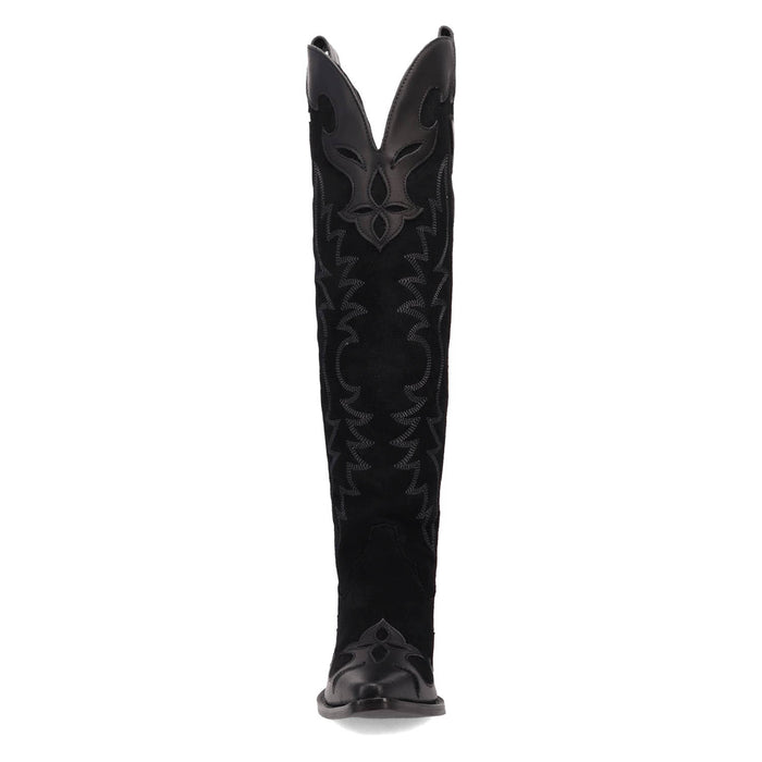 Dingo Womens Drama Queen Black Suede 18in Cowboy Boots