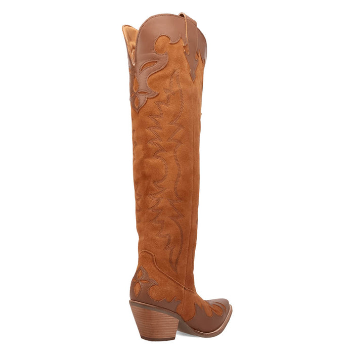 Dingo Womens Drama Queen Camel Suede 18in Cowboy Boots