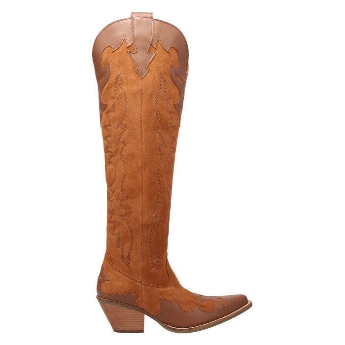 Dingo Womens Drama Queen Camel Suede 18in Cowboy Boots