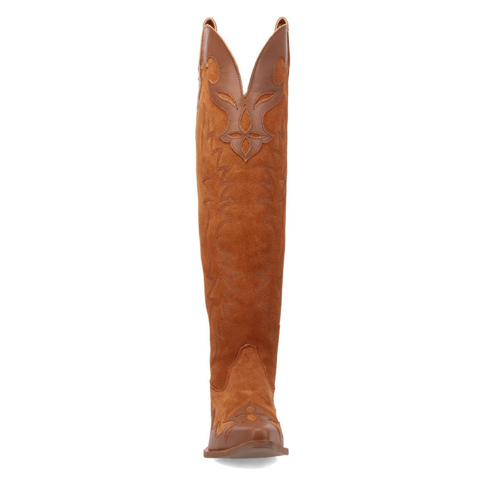 Dingo Womens Drama Queen Camel Suede 18in Cowboy Boots