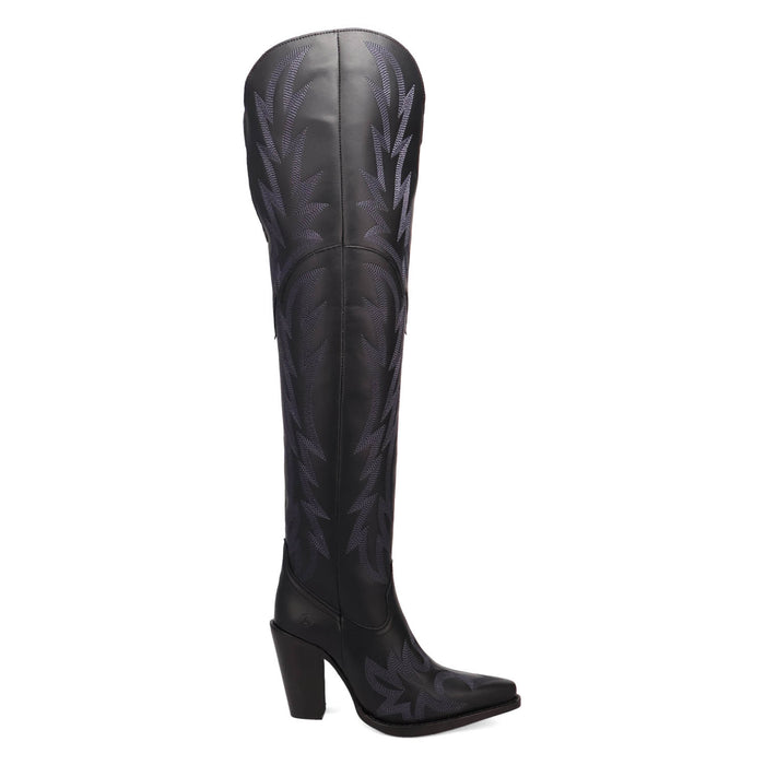 Dingo Womens Diva Black Leather 22in Cowboy Boots