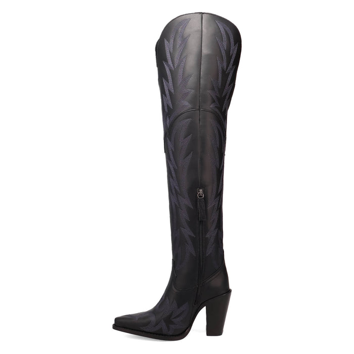 Dingo Womens Diva Black Leather 22in Cowboy Boots