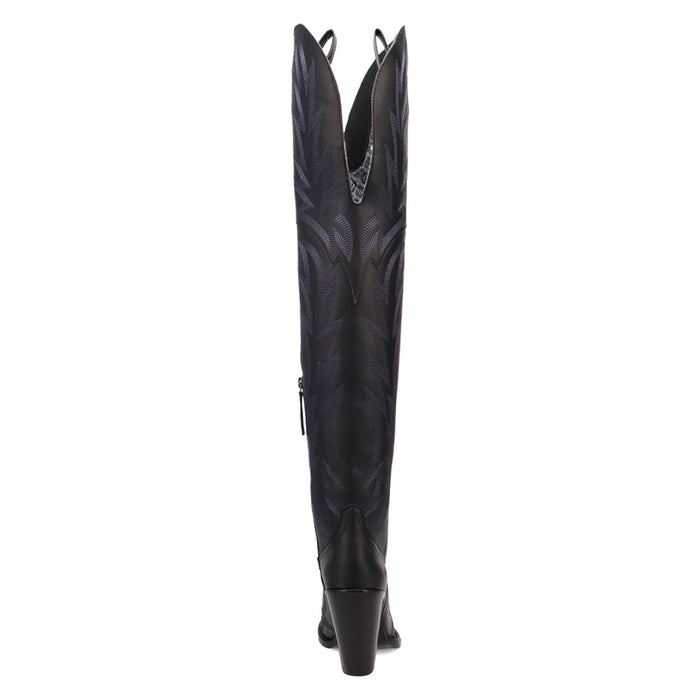 Dingo Womens Diva Black Leather 22in Cowboy Boots