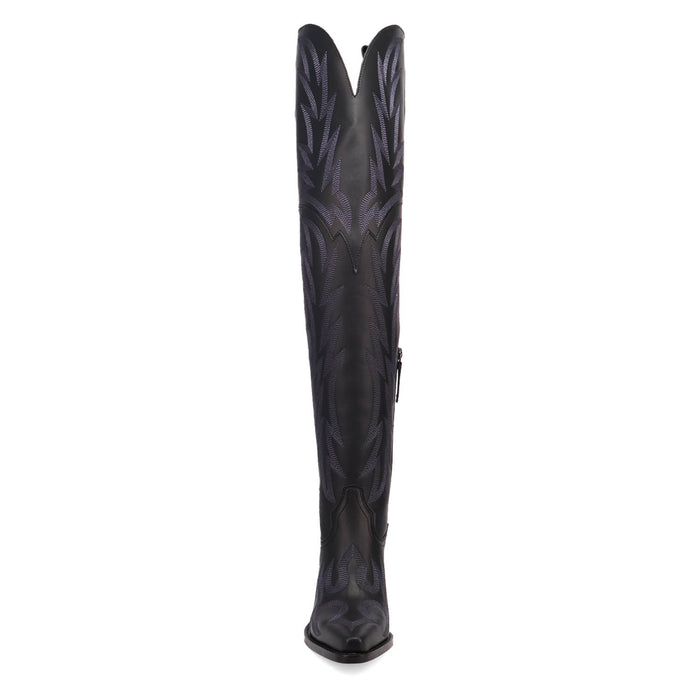 Dingo Womens Diva Black Leather 22in Cowboy Boots