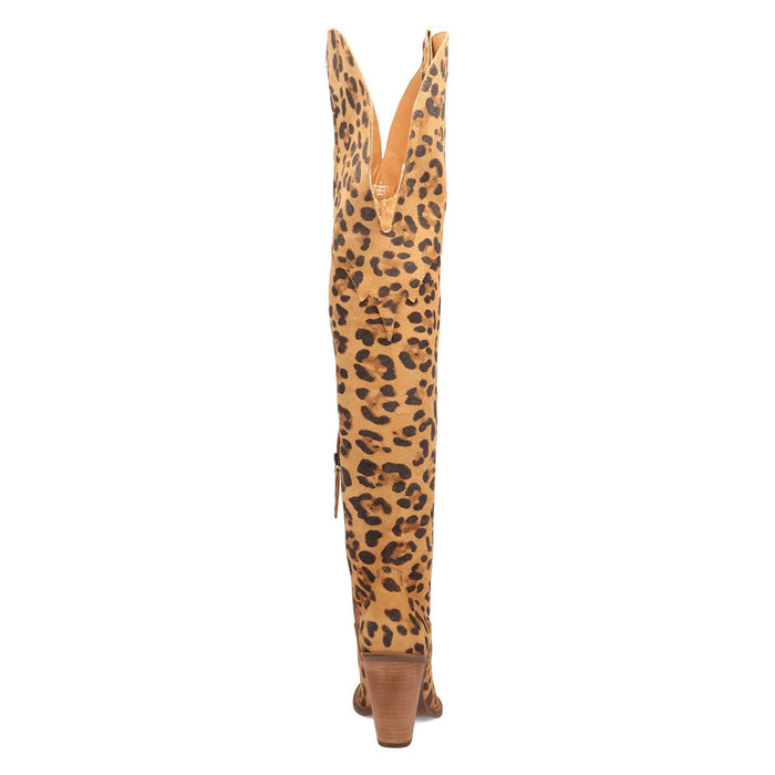 Dingo Womens Diva Leopard Leather 22in Fashion Boots