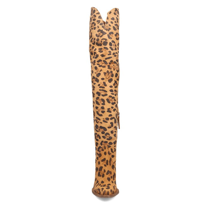 Dingo Womens Diva Leopard Leather 22in Fashion Boots