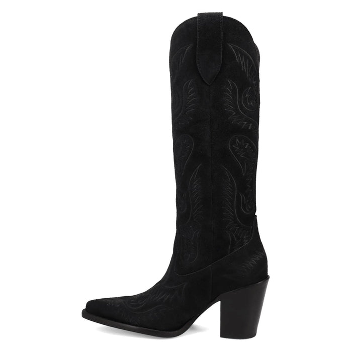 Dingo Womens Evita Black Suede 16in Cowboy Boots
