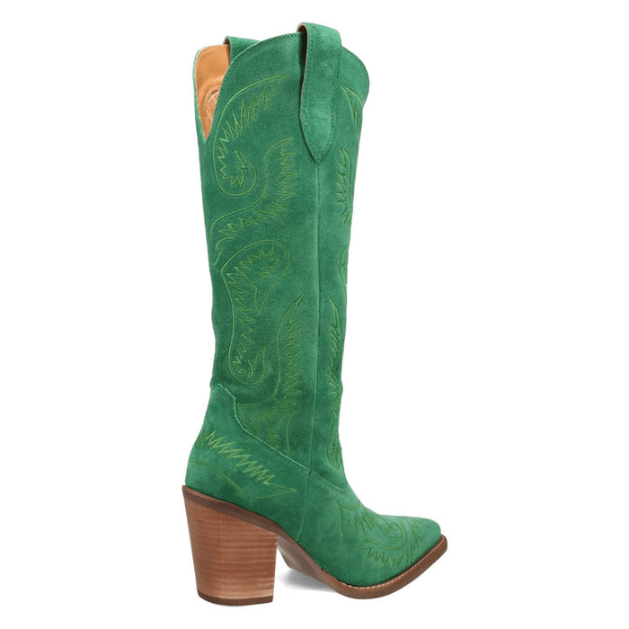 Dingo Womens Evita Green Suede 16in Cowboy Boots