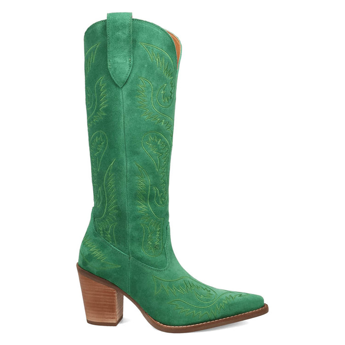 Dingo Womens Evita Green Suede 16in Cowboy Boots