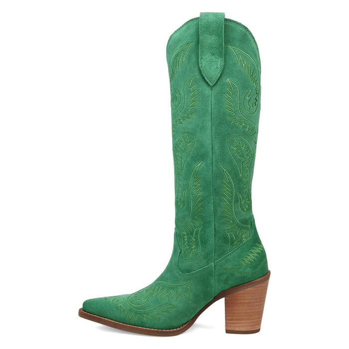 Dingo Womens Evita Green Suede 16in Cowboy Boots