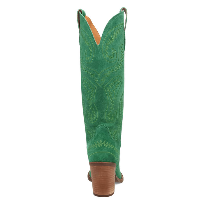 Dingo Womens Evita Green Suede 16in Cowboy Boots