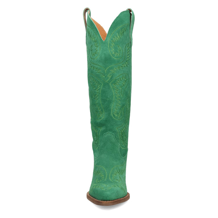 Dingo Womens Evita Green Suede 16in Cowboy Boots