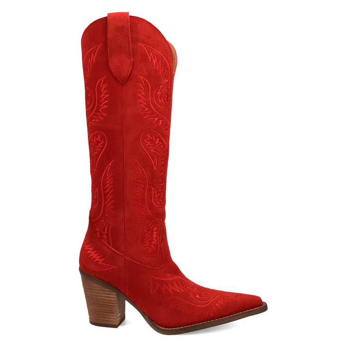 Dingo Womens Evita Red Suede 16in Cowboy Boots
