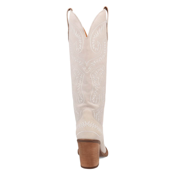 Dingo Womens Evita White Suede 16in Cowboy Boots