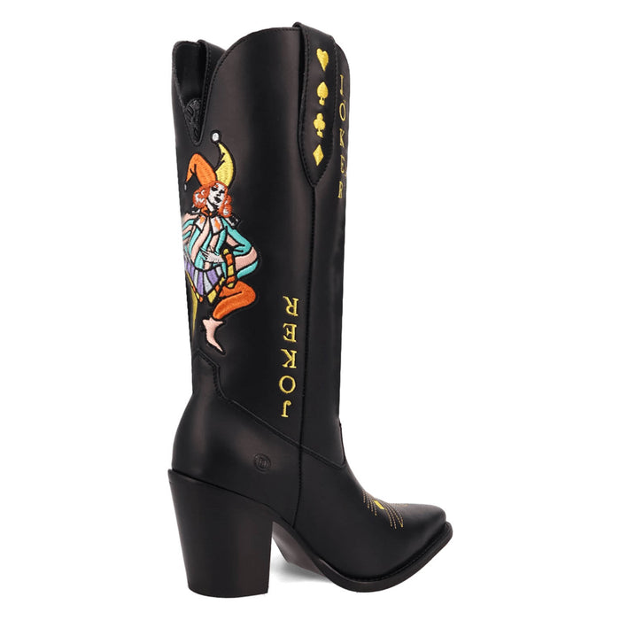 Dingo Womens Joker Black Leather 13in Cowboy Boots