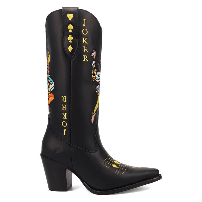 Dingo Womens Joker Black Leather 13in Cowboy Boots