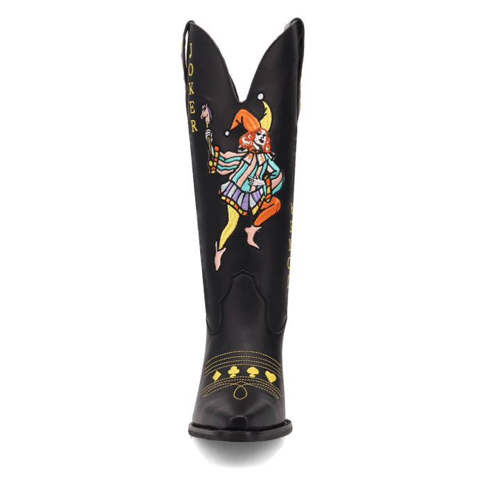 Dingo Womens Joker Black Leather 13in Cowboy Boots