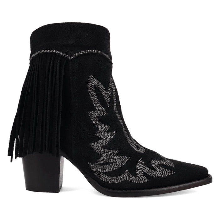 Dingo Womens Wild Sage Black Suede 7in Ankle Boots