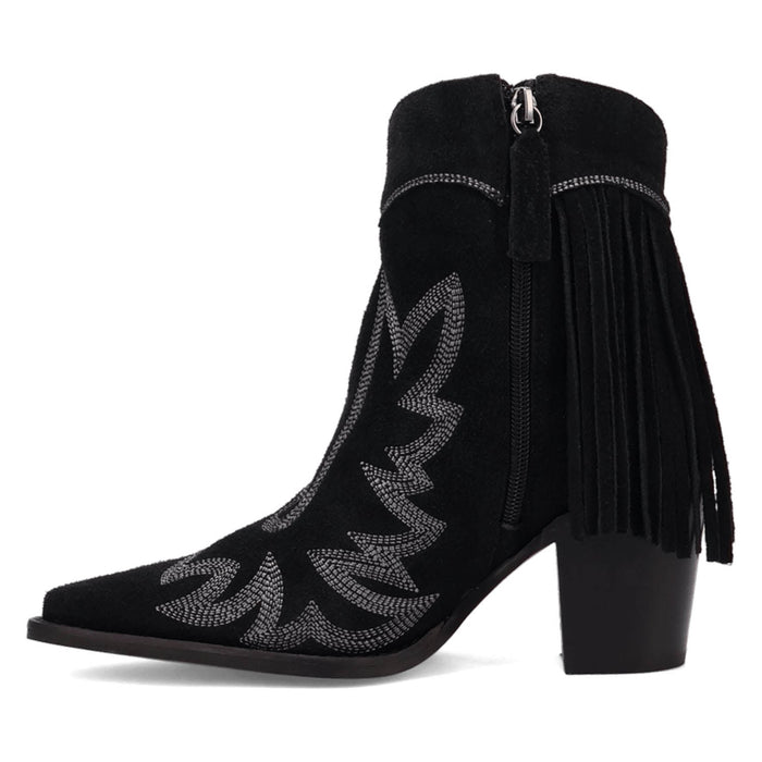 Dingo Womens Wild Sage Black Suede 7in Ankle Boots
