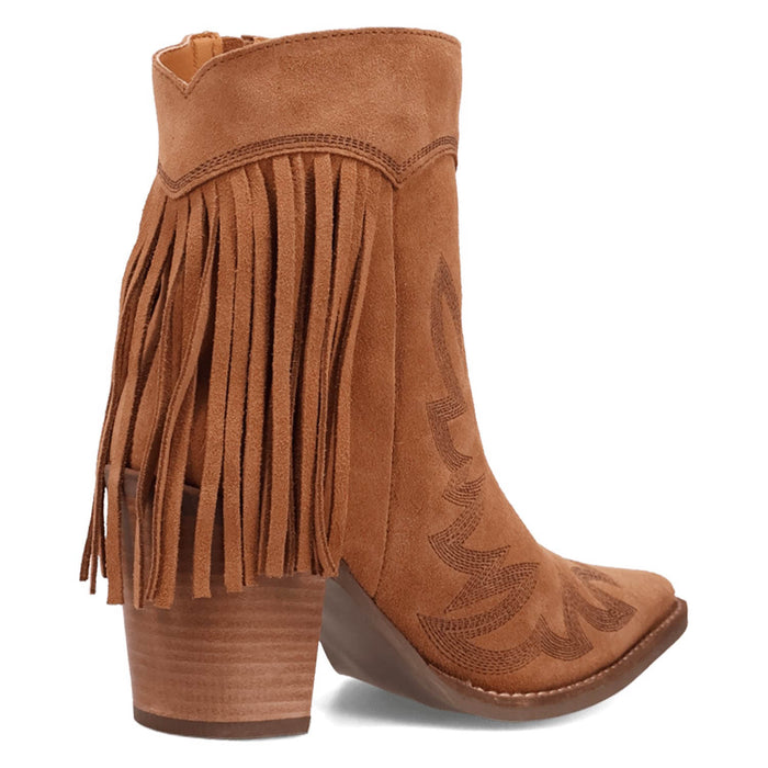 Dingo Womens Wild Sage Camel Suede 7in Ankle Boots