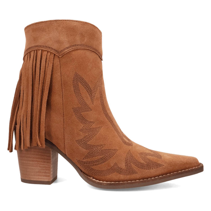 Dingo Womens Wild Sage Camel Suede 7in Ankle Boots