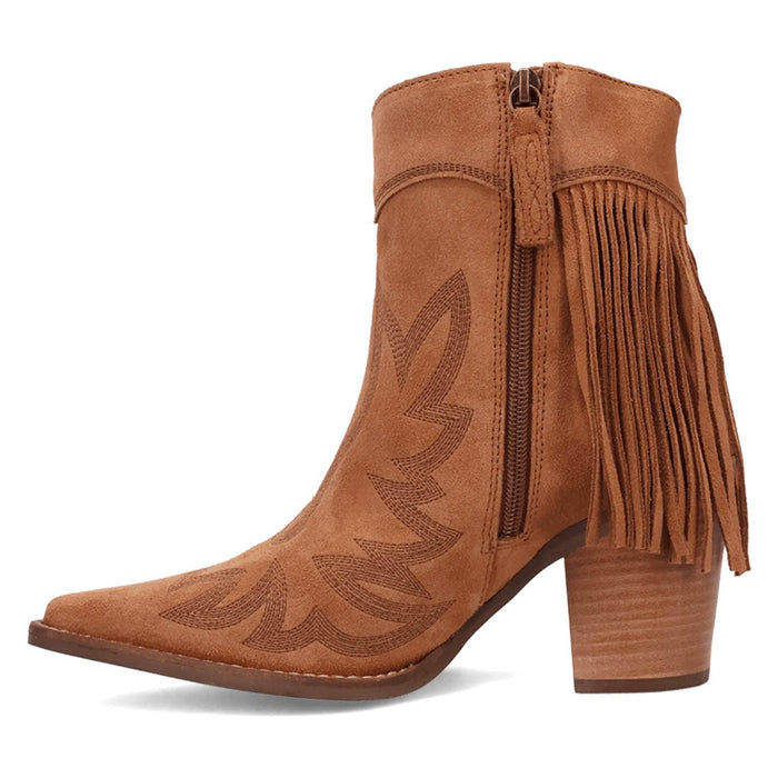 Dingo Womens Wild Sage Camel Suede 7in Ankle Boots