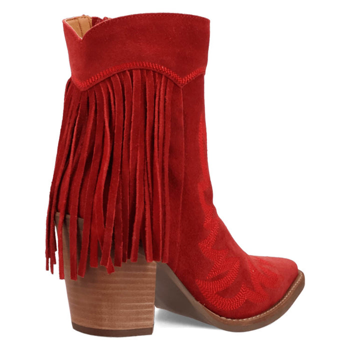 Dingo Womens Wild Sage Red Suede 7in Ankle Boots