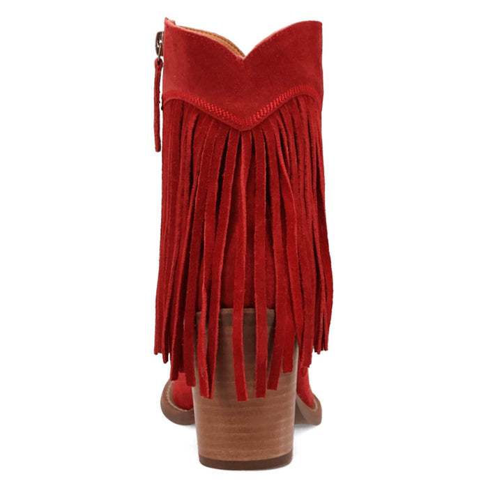 Dingo Womens Wild Sage Red Suede 7in Ankle Boots
