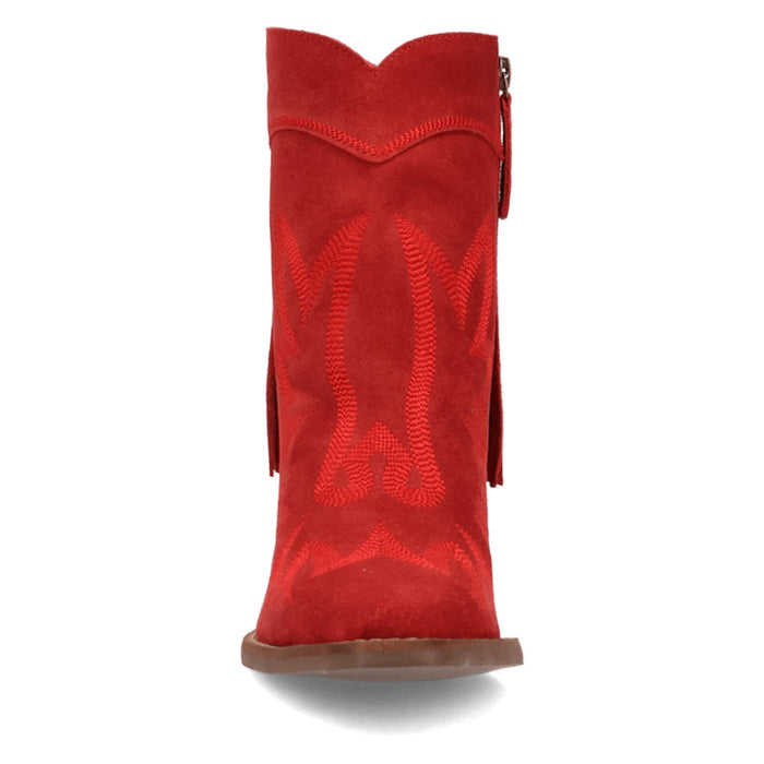 Dingo Womens Wild Sage Red Suede 7in Ankle Boots